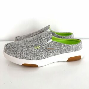 NEW OrthoComfoot Woman's Slip On Shoe US 8 / EU 38  Canvas Gray Lime